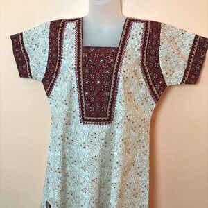 Embroidered Sequins Indian Kurta Tunic Top M